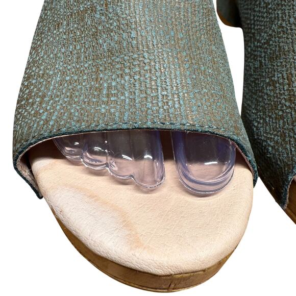 Dansko Maci EU38/US7.5-8 Green Leather Open Toe Platform Mule Block Heel *READ* - Picture 8 of 15